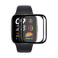 2-pack curved smartwatch screen protectors on black watch, clear full coverage