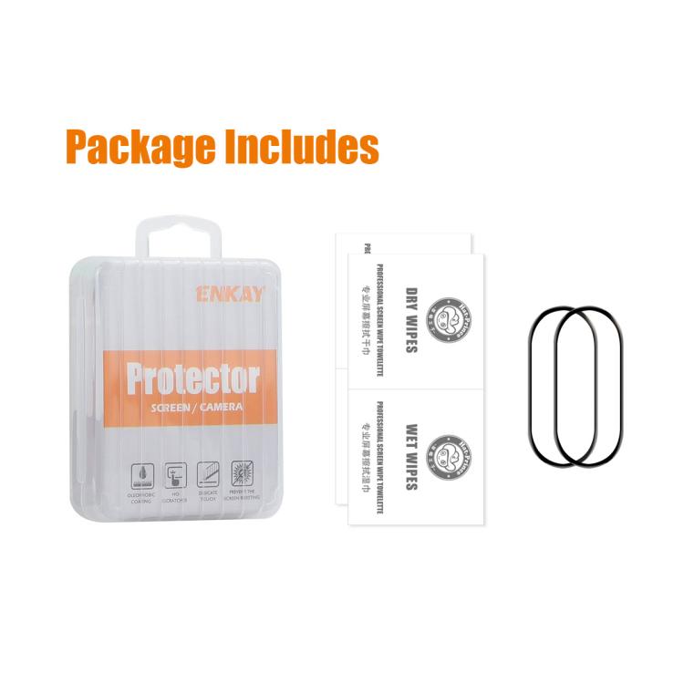 Screen protector film set in ENKAY package, includes two clear curved 3D films