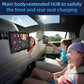 Car charger hub with cable and illuminated LED-lit USB ports