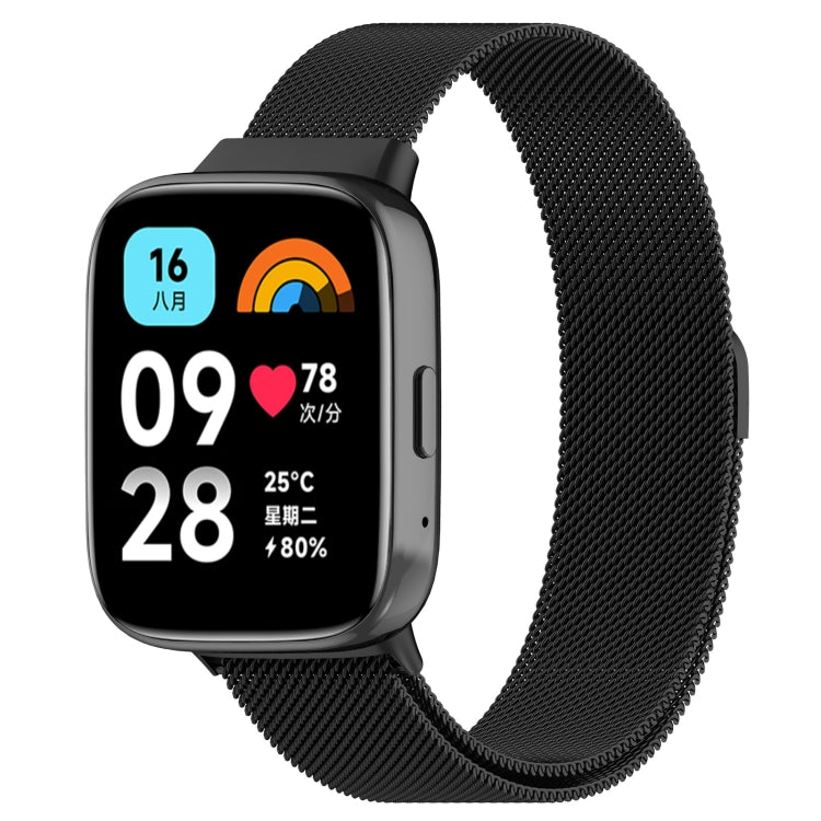 Black metal mesh magnetic watch band with smartwatch attachment clips