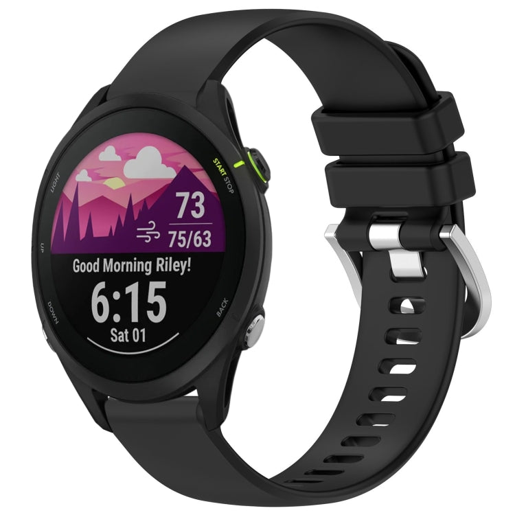 Liquid glossy silver buckle silicone watch band with black strap