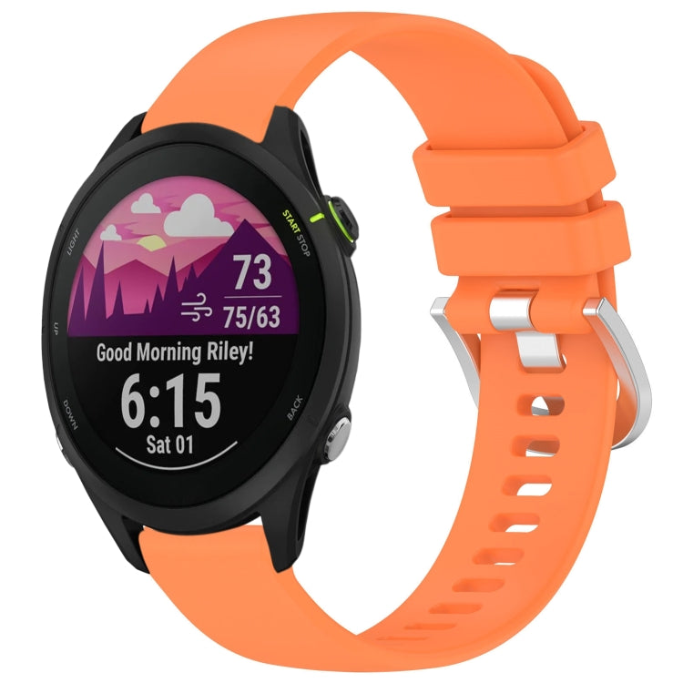Liquid glossy silver buckle silicone watch band with orange strap