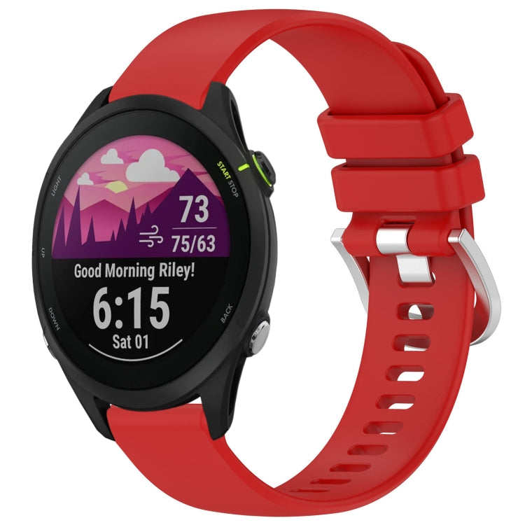 Liquid glossy silver buckle silicone watch band with red strap
