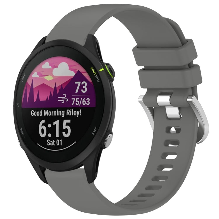 Liquid glossy silver buckle silicone watch band with gray strap
