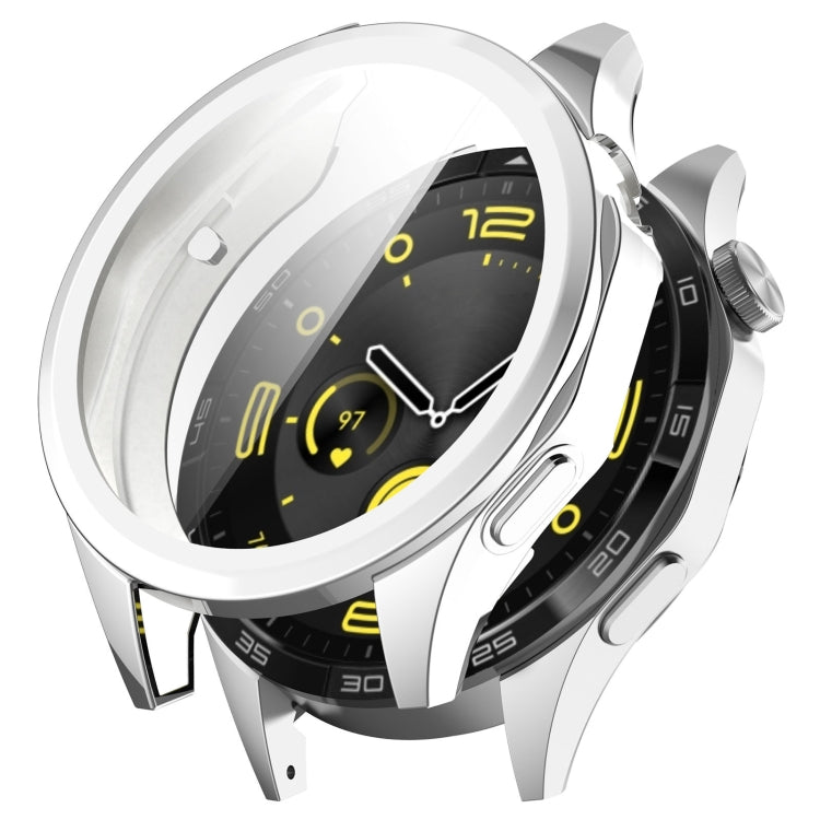 Full coverage TPU watch protective case, silver electroplated frame with clear front window