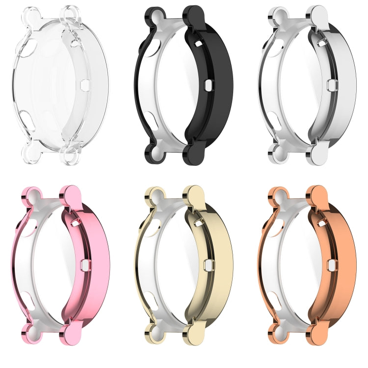 Full coverage TPU watch protective case color options: clear with black, silver, pink, gold, rose