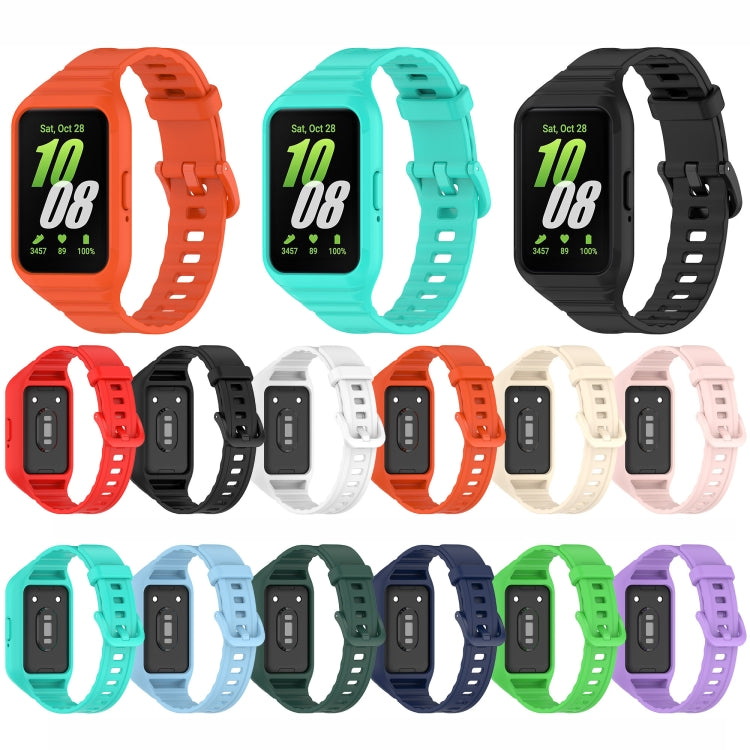 Samsung Galaxy Fit 3 integrated TPU watch bands in assorted colors, shown from front and back.