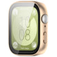 Matte gold Huawei Watch Fit 3 protective case with integrated screen protector, shown on watch
