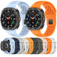 Perforated silicone watch bands in assorted colors, shown on watches and from the back.