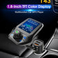 Bluetooth car MP3 player with color display, rotary knob, and USB charging port