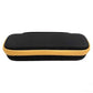 Hard EVA storage case, black fabric top with yellow trim and molded shell