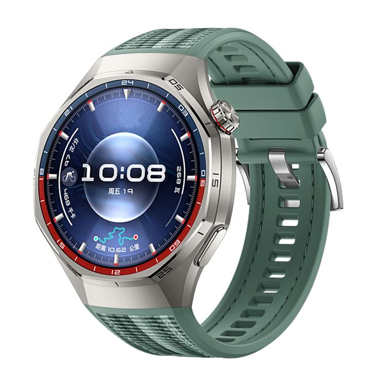 Huawei Watch GT 6 Pro with a green hybrid nylon and silicone band