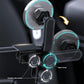 Car phone mount with magnetic wireless charger ring and adjustable side grip knobs