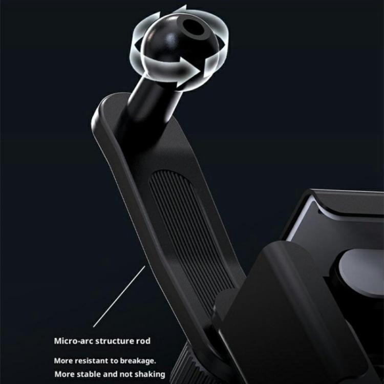 Magnetic phone mount stand with reinforced grip rod and circular charging pad
