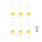 Triangle side brush set, 6-pack with yellow hubs and white bristles