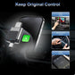 Wireless car adapter dongle with silver-and-dark body and USB connector for control