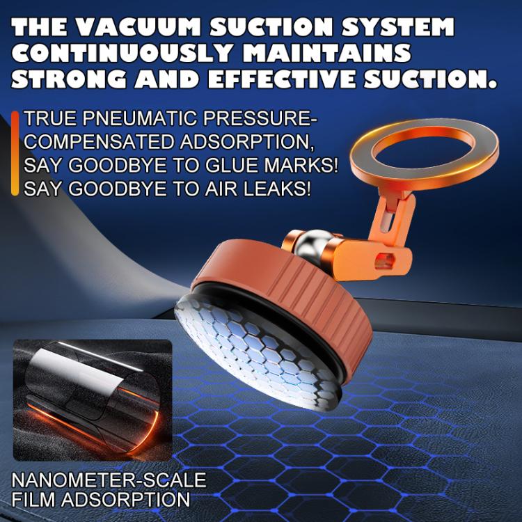 Orange-and-black vacuum suction magnetic mount phone holder