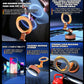 Orange magnetic suction phone holder with adjustable ring and arm