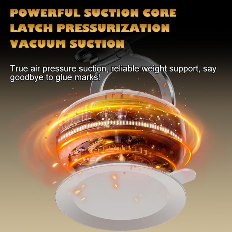 Magnetic suction phone holder with orange and silver circular suction core