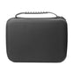 Hard portable storage case with textured dark gray shell and top carry handle