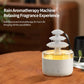 Three-color ultrasonic humidifier diffuser with white base and amber-lit reservoir