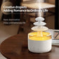 Three-color ultrasonic humidifier diffuser with white base and yellow-amber water