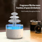 Three-color ultrasonic humidifier diffuser with white base and blue-lit water tank