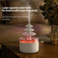 Three-color ultrasonic humidifier diffuser with white base and pink-red water tank