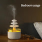 Three-color ultrasonic humidifier diffuser with white base and amber-lit reservoir
