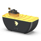 Black boat-shaped ultrasonic humidifier aromatherapy diffuser with warm yellow LED glow