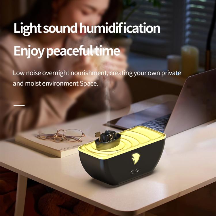 Little boat ultrasonic humidifier with yellow ambient light, aroma diffuser device