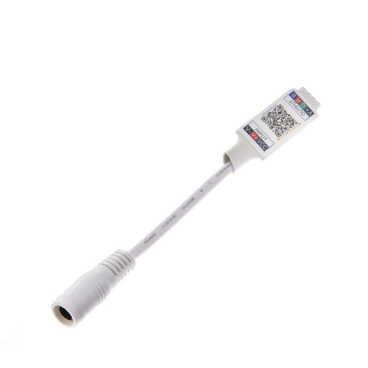 Mini RGB Bluetooth LED strip controller with white cable and compact output unit