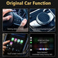 Car dashboard control interface showing steering wheel, knob, touch, and voice control