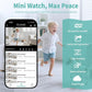 Black mini WiFi night vision camera with app screen, for real-time phone viewing