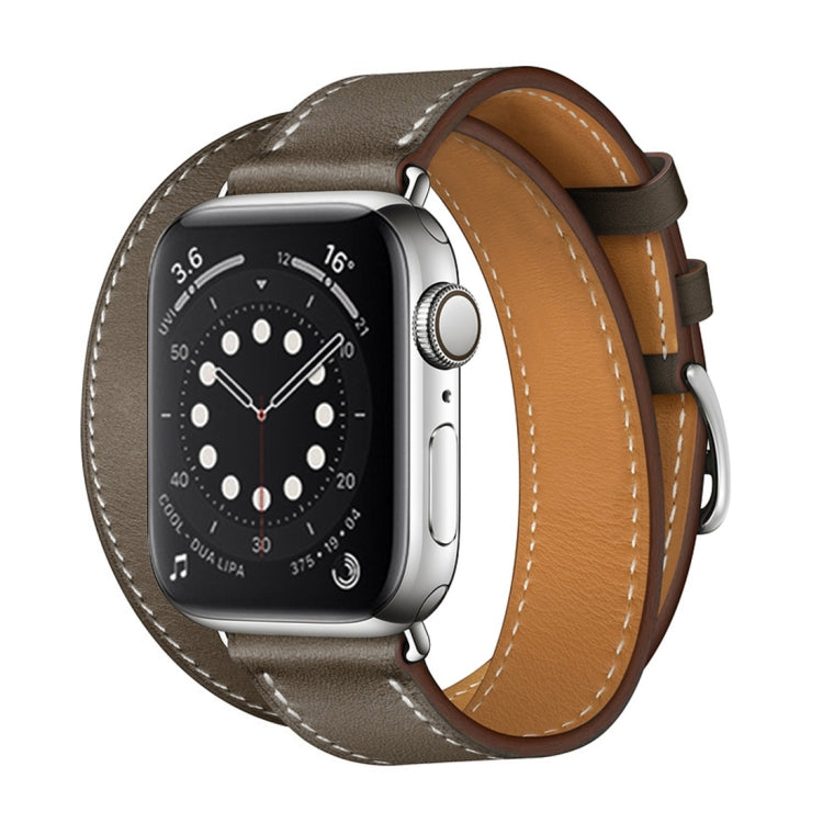 For Apple Watch 3 / 2 / 1 Generation 38mm Universal Leather Double-loop Strap