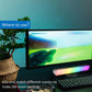 RGB desktop light bar under TV, multicolor glow along a horizontal strip