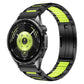 Multi-Faceted Rubber Inlaid Stainless Steel Watch Band, 22mm