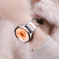 Multi-Faceted Rubber Inlaid Stainless Steel Watch Band, 22mm