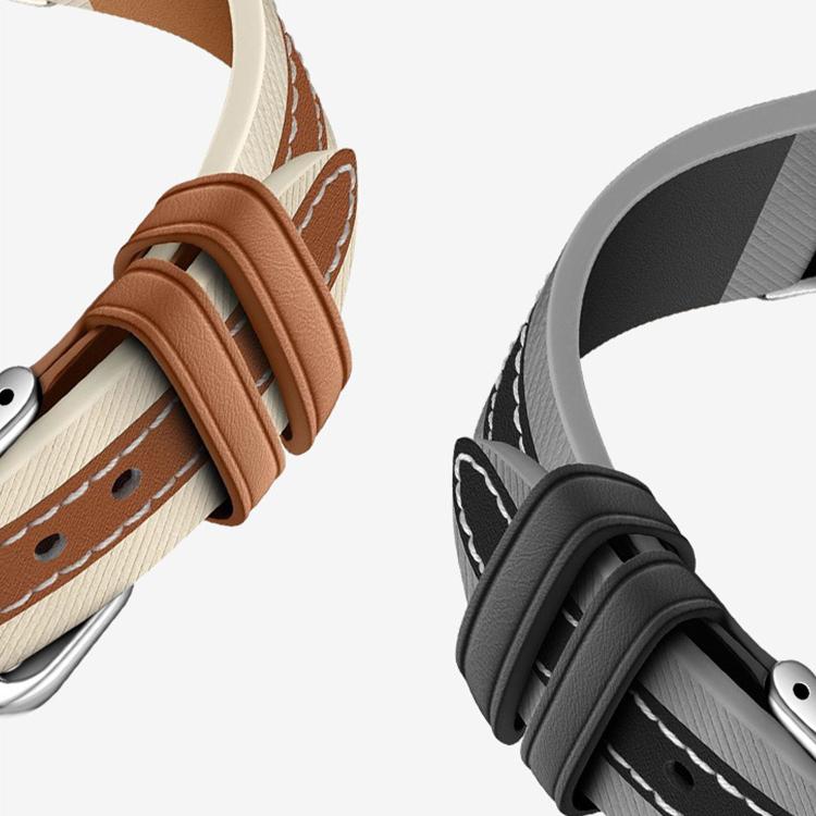 Composite Stitching Genuine Leather Watch Band, For Huawei Band 10 / 9 / 8