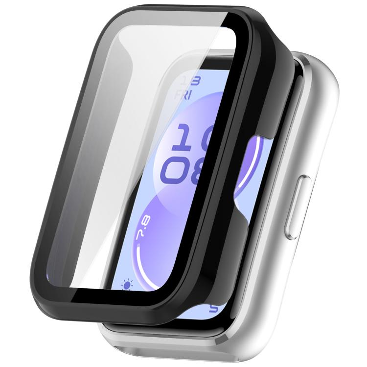 Black watch protective case with integrated screen protector and glossy finish