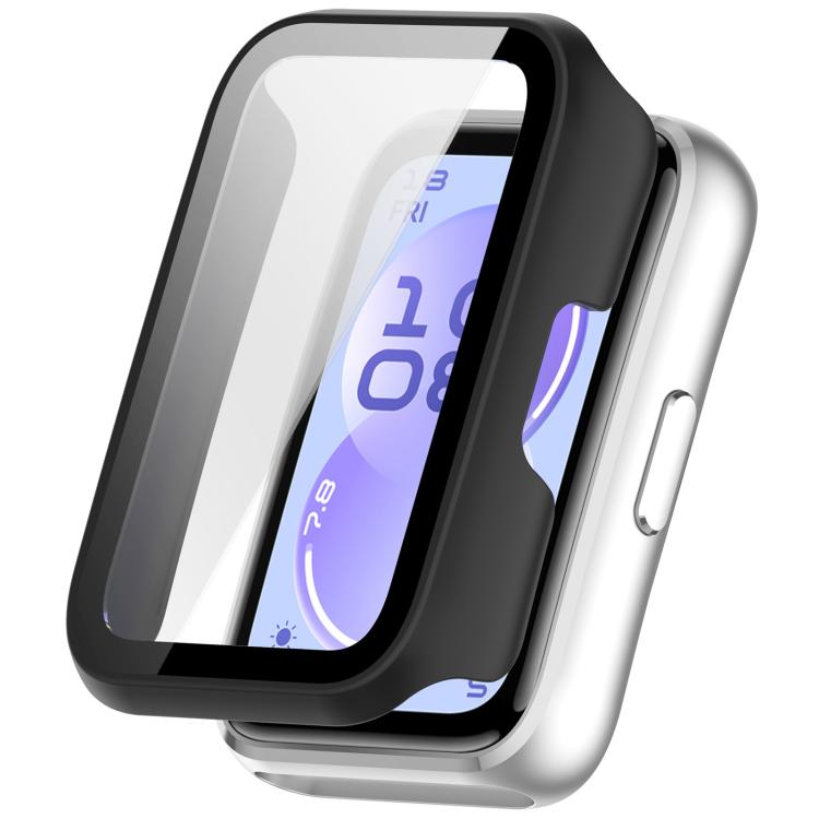 Matte black watch protective case with integrated screen protector