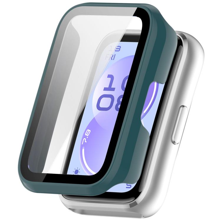 Pine green watch protective case with integrated screen protector