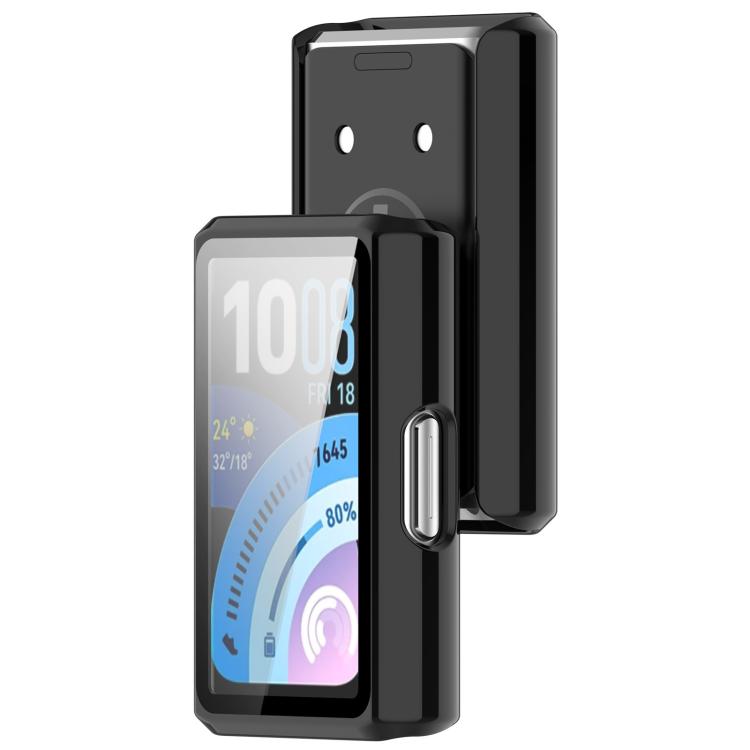 Black Huawei Band 11 protective case shown from the front and back