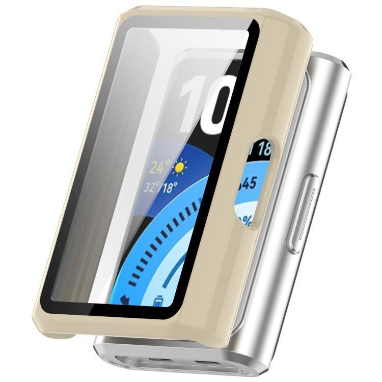 Beige Huawei Band 11 protective case with integrated screen protector