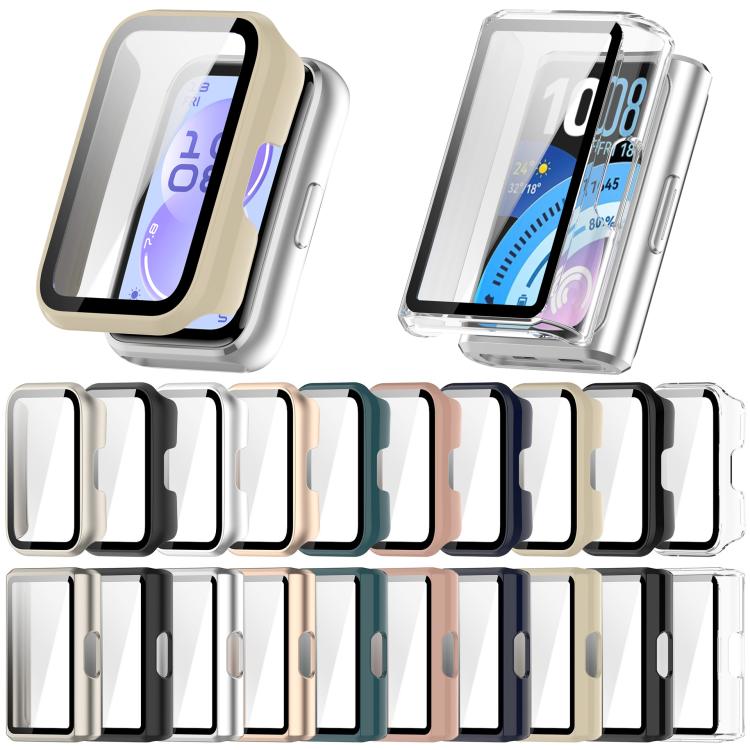 Watch protective cases with screen covers in assorted colors, including clear and metallic finishes