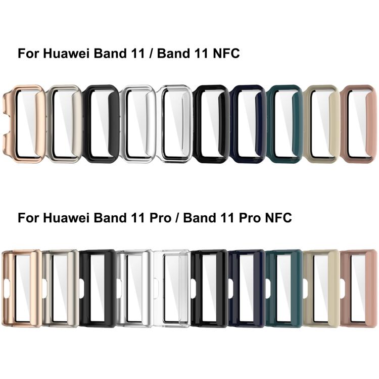 Assorted watch protective cases with screen covers shown from front and side