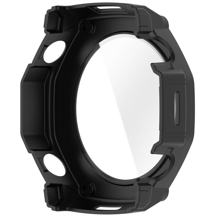 Black protective watch case, rear view showing the open watch sensor area