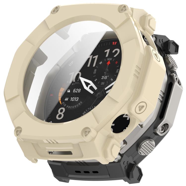 Ivory watch protective case with integrated screen protector and rugged raised bezel