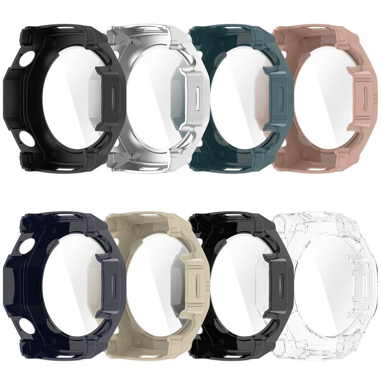Watch cases shown from the back in eight colors, including clear, black, silver and pink