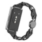 Back view of black vegan leather chain watch band fitted to a Huawei Band 11